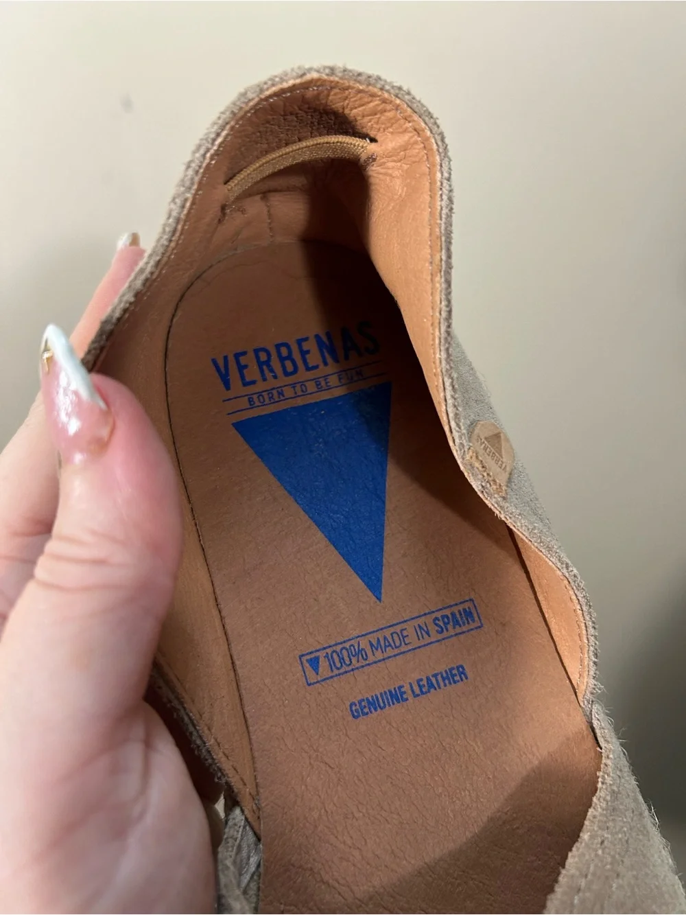 Verbenas Carmen Sand Suede Slip On Espadrille Flats Size 40 US 9